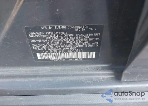 2018 Subaru Crosstrek 2.0I Limited z USA, uszkodzony, nr VIN JF2GTAJC1JH230140